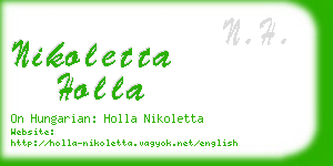 nikoletta holla business card